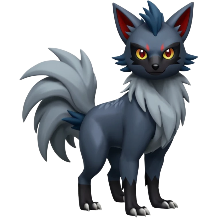 Mightyena-Zorua-Silvally-Fakémon-hybrid-creature (full body)  emoji