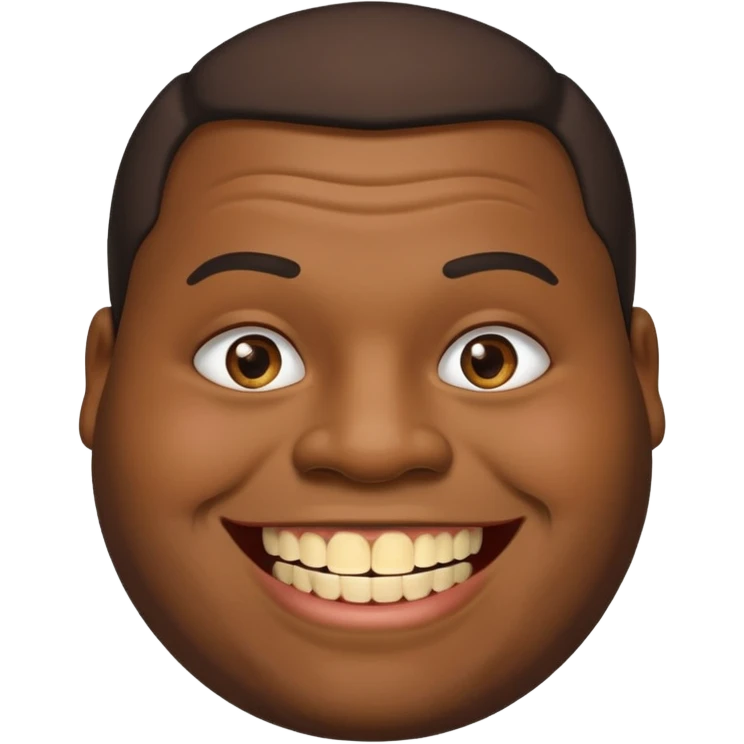 Fat black man missing half of front tooth emoji