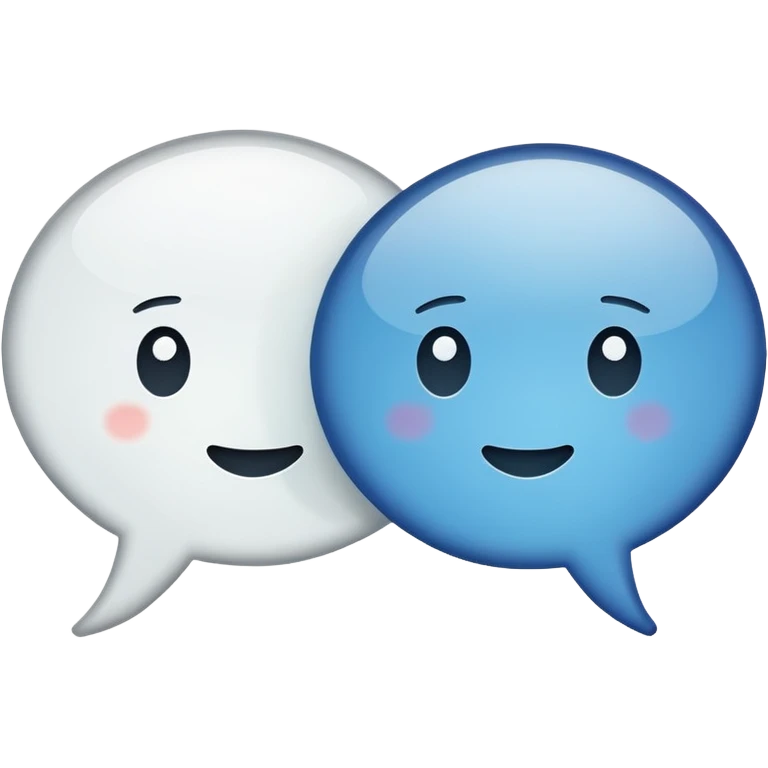 Minimal flat emoji of two speech bubbles facing each other emoji