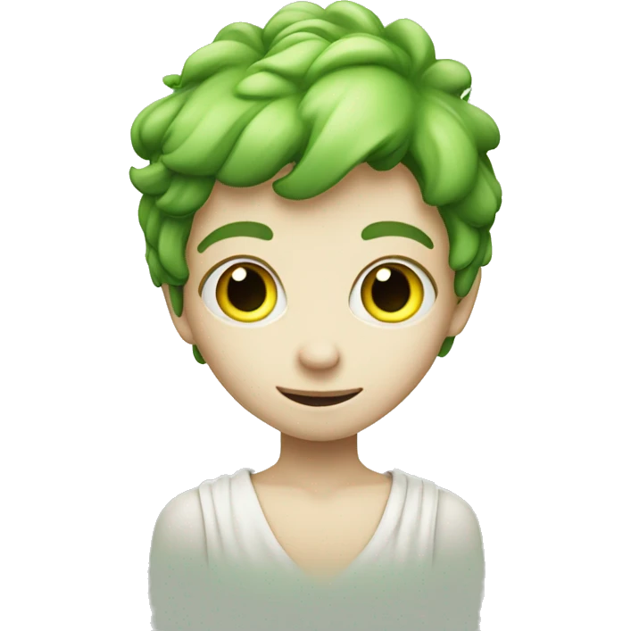 Boy Green Fairy, white skin, emoji