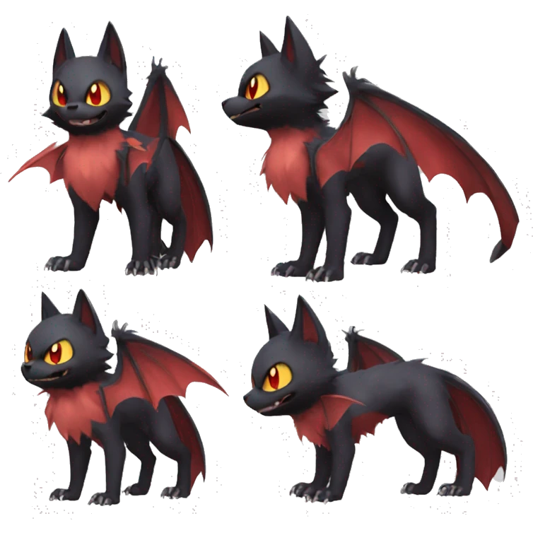Bat-Litten-Zoroark full body emoji