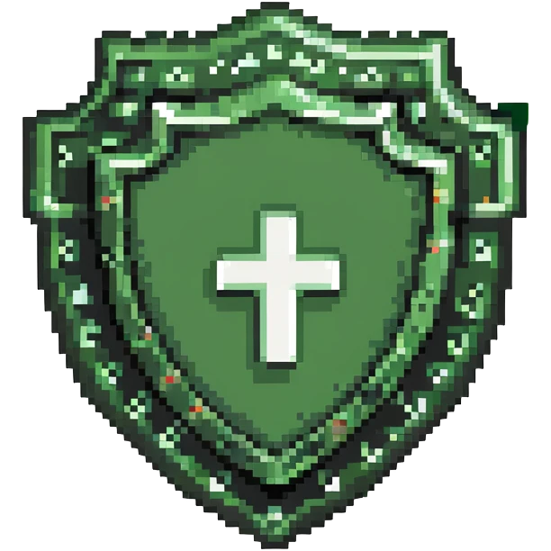 Green shield with </> code symbols in white emoji