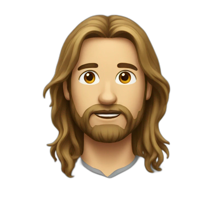 man long hair beard emoji