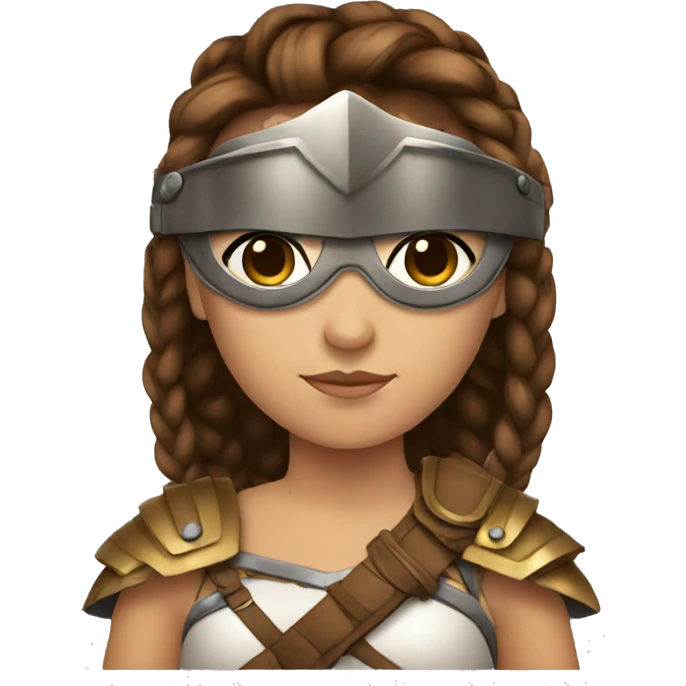 Girl gladiator with braided brown hair and sunglasses emoji