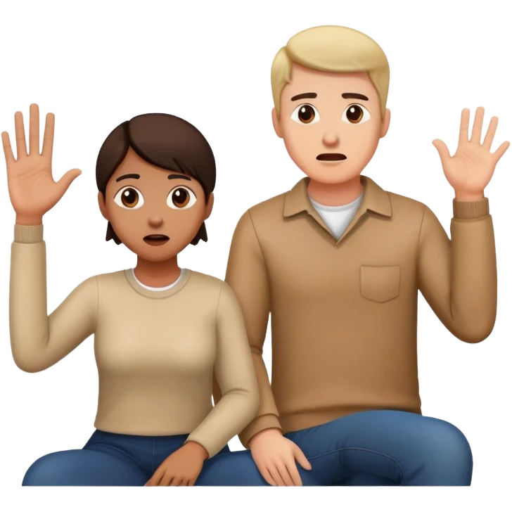 муж поднял руку на жену а жена его боится сидит в углу  emoji