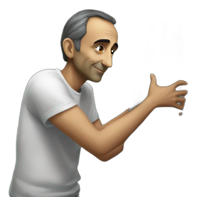 realistic eric zemmour hugging a tree emoji