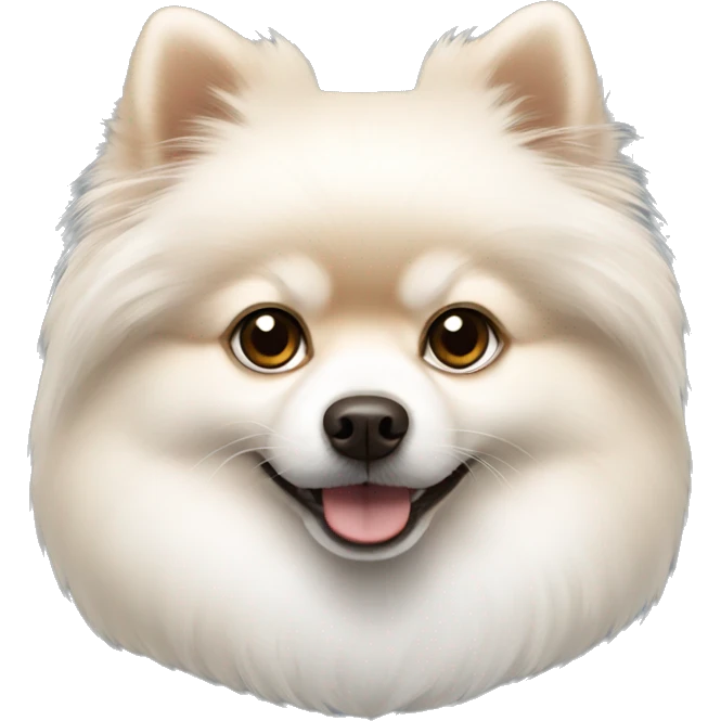 face white pomeranian with brown ears   emoji