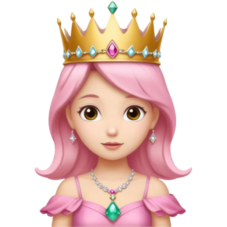 🧚🏻🪄💎 و تاج روی سر لباس صورتی  emoji