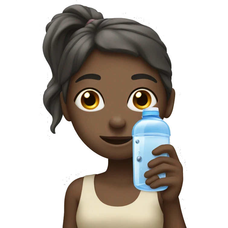 Positive girl having good hydration  emoji