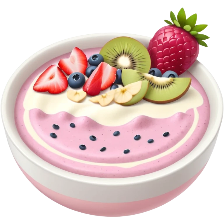 pastel pink and white smoothie bowl emoji