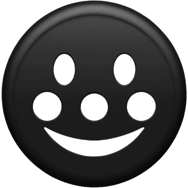 Black Circle with MB written on it emoji