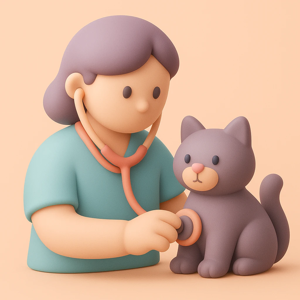 veterinarian examining a cat emoji