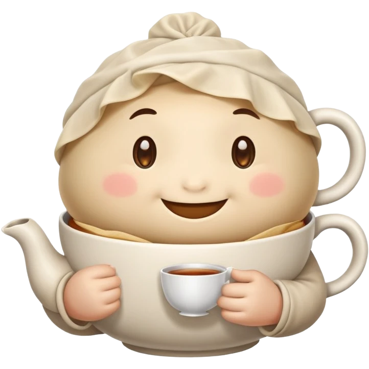 dumpling drinking cup of tea emoji