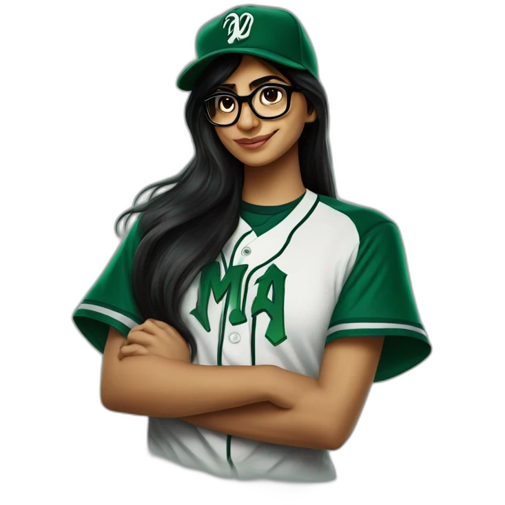 Mia Khalifa slytherin baseball tshirt emoji