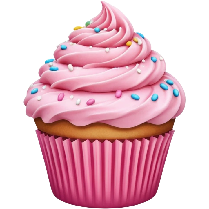 Cupcake with pink icing emoji