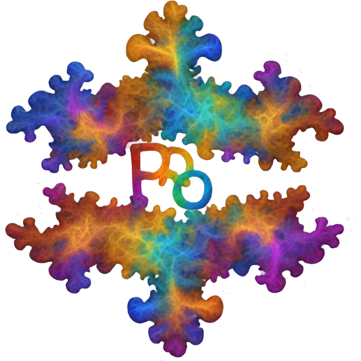 multi-color fractal with the word "Pro³" in it emoji