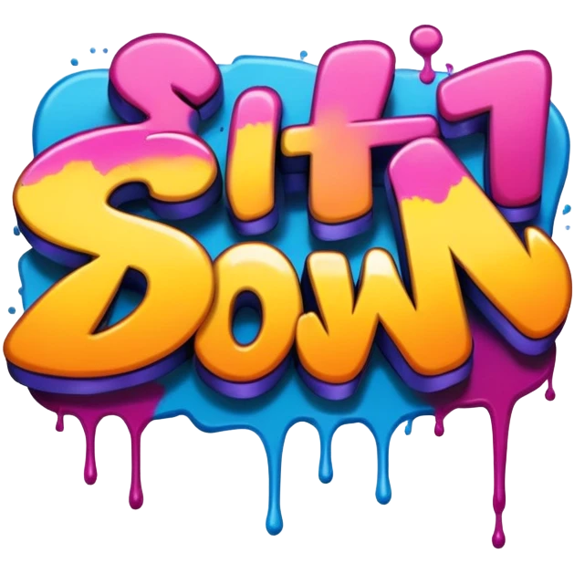 graffiti of the words sit down  emoji