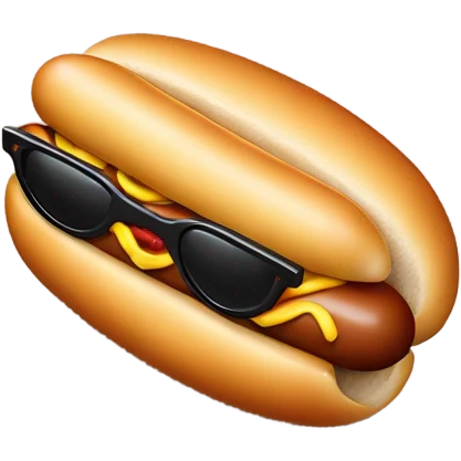 A hot dog wearing glasses emoji