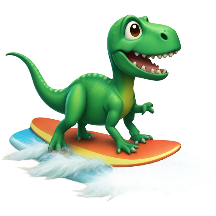 dinosaur riding a surfboard emoji