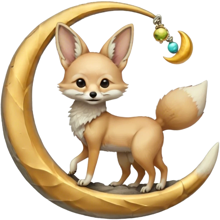 fennec on a moon sickle  emoji
