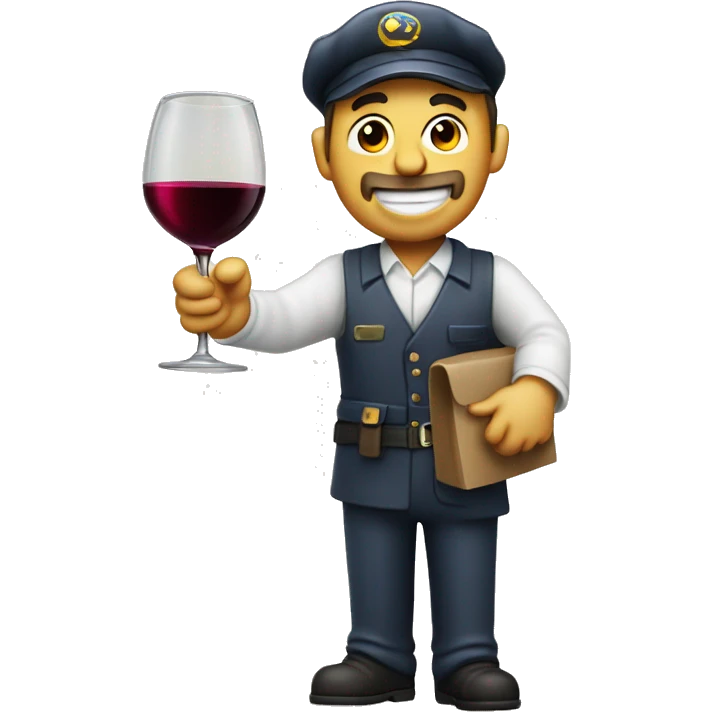 Drunken postman with wine decanter emoji