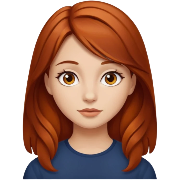 Auburn dark orange brown hair girl emoji