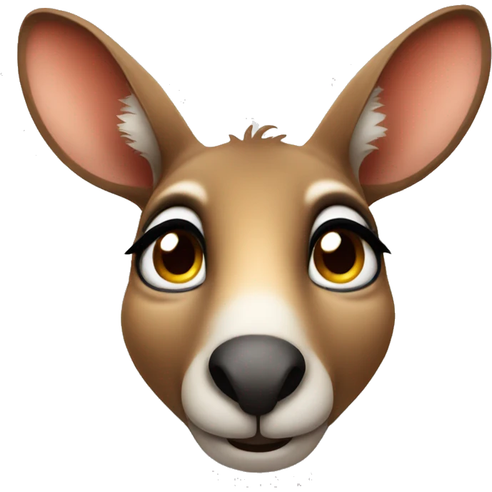 Cute kangaroo face emoji