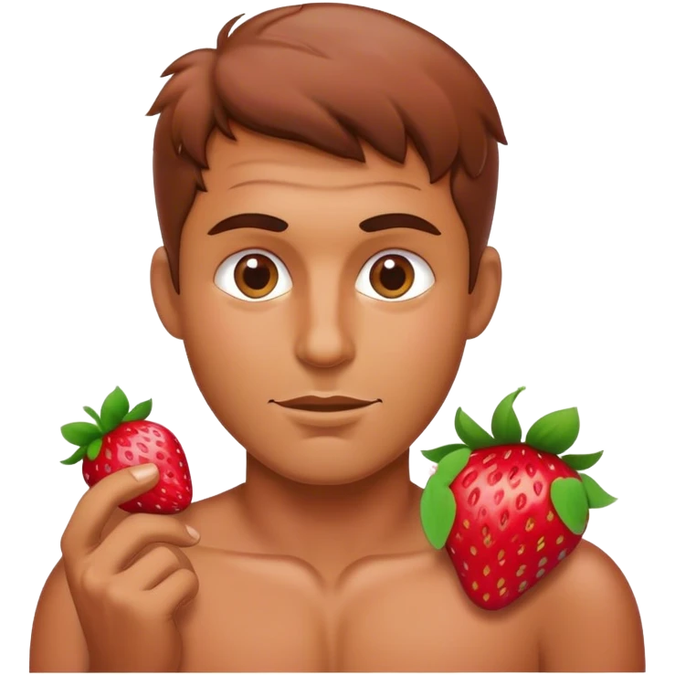 Hot man strawberry  emoji