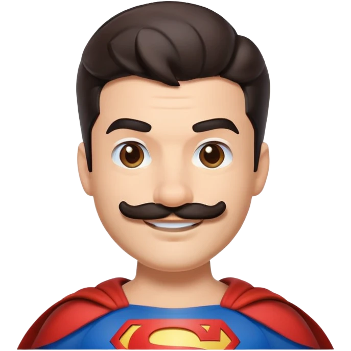Superman with a Mario moustache emoji