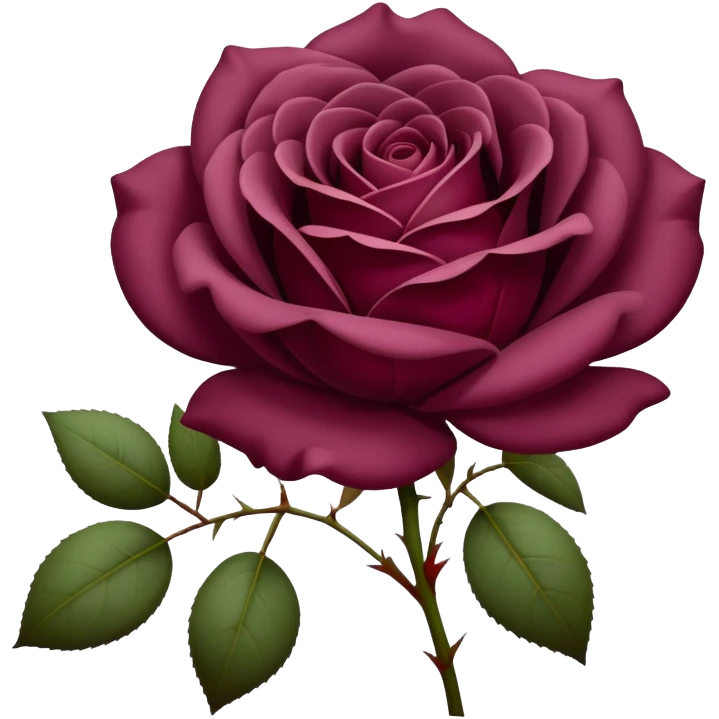 A dark Mauve red romantic Rose with some petals emoji