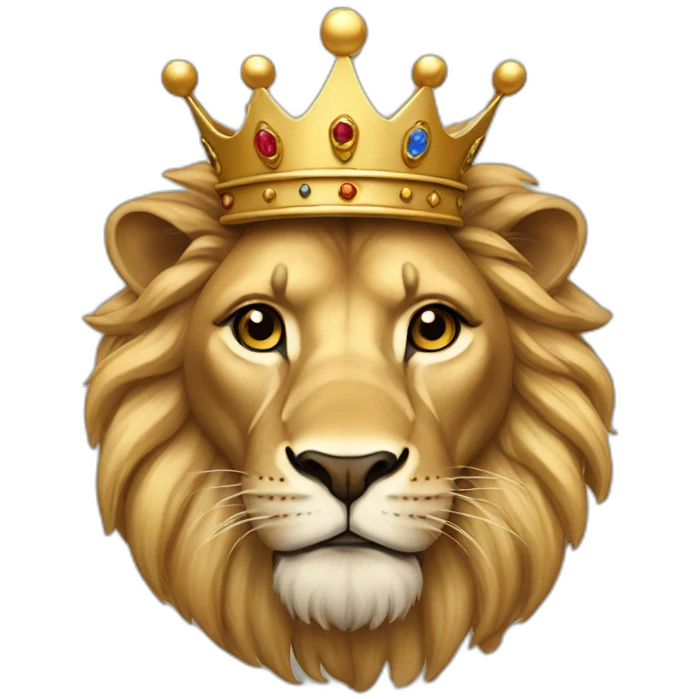 graphical royal lion in a crown emoji