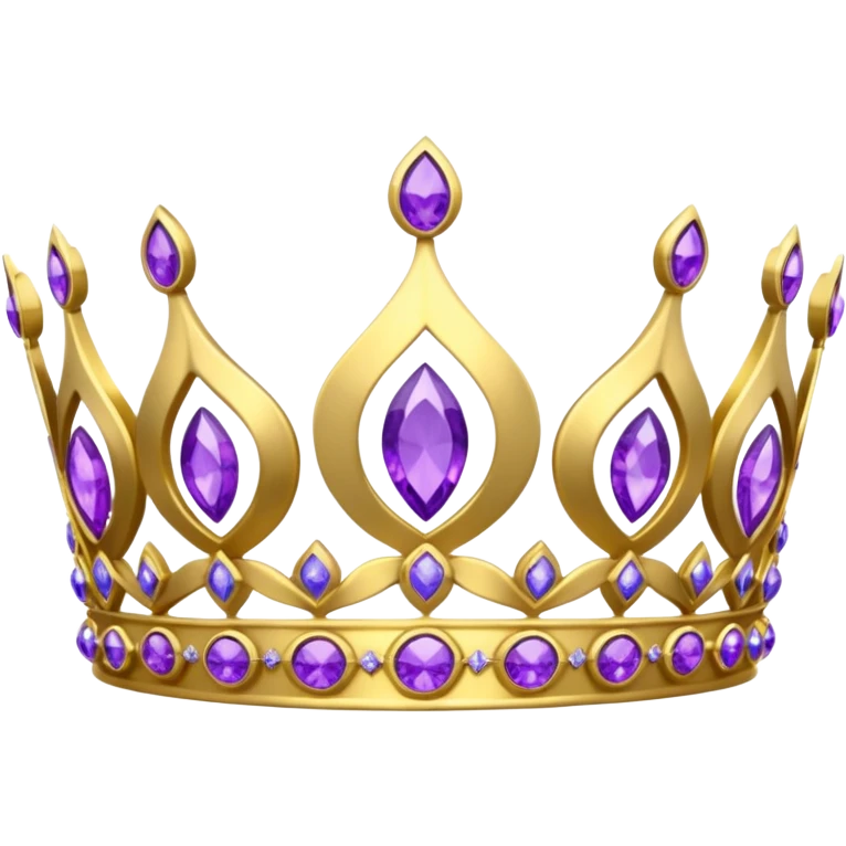 gold kokoshnik tiara with purple diamonds emoji