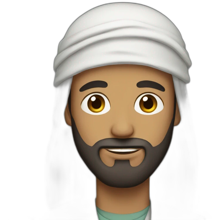 Muslim man with a beard and long hair emoji