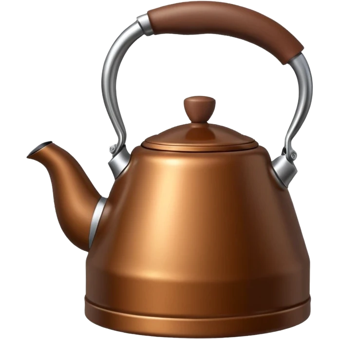 GENERATE A BROWN KETTLE WITH LING BODY HAVING HANDLE AT RIGHT SIDE emoji