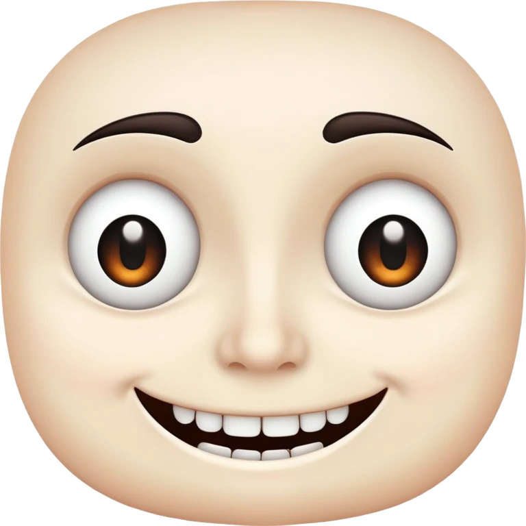 Smiling face with creepy eyes and eyebrows  emoji
