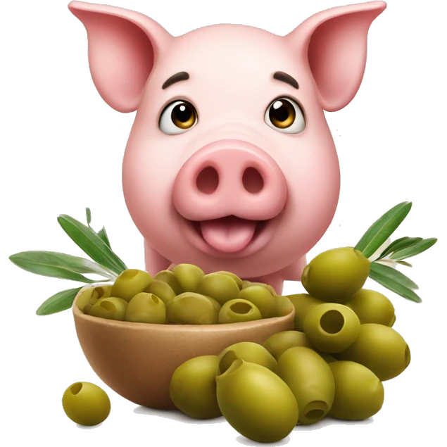 Pig and Olives  emoji