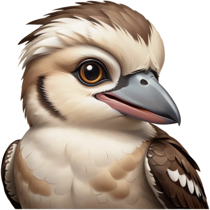 cinematic-cute-kookaburra-portrait-emoji,-head-tilted-playfully-and-inquisitively,-featuring-a-glossy-brown-plumage-with-subtle-cream-accents-and-a-perky,-expressive-beak,-round,-sparkling-large-eyes-filled-with-curious-mirth,-simplified-ye copy 2 emoji
