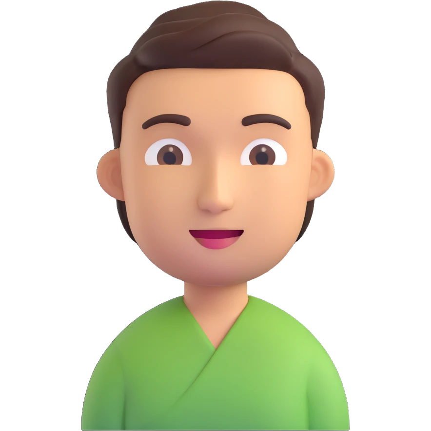 3D emoji of a modern Thai man, just the face, casual hairstyle, friendly expression emoji