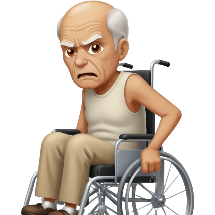 An angry old man in a wheelchair emoji