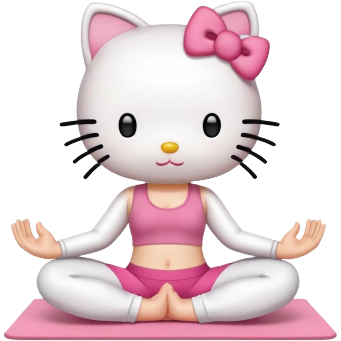 Hello Kitty doing yoga emoji