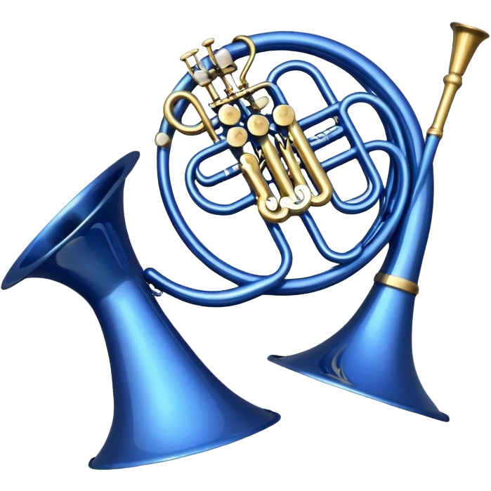 Blue french horn emoji