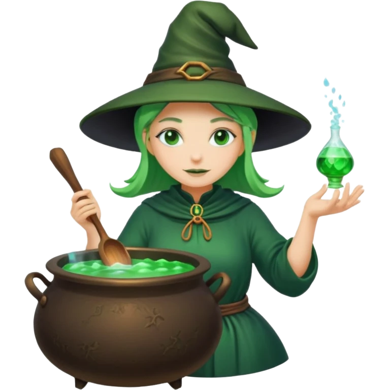 green witch cooking potion emoji