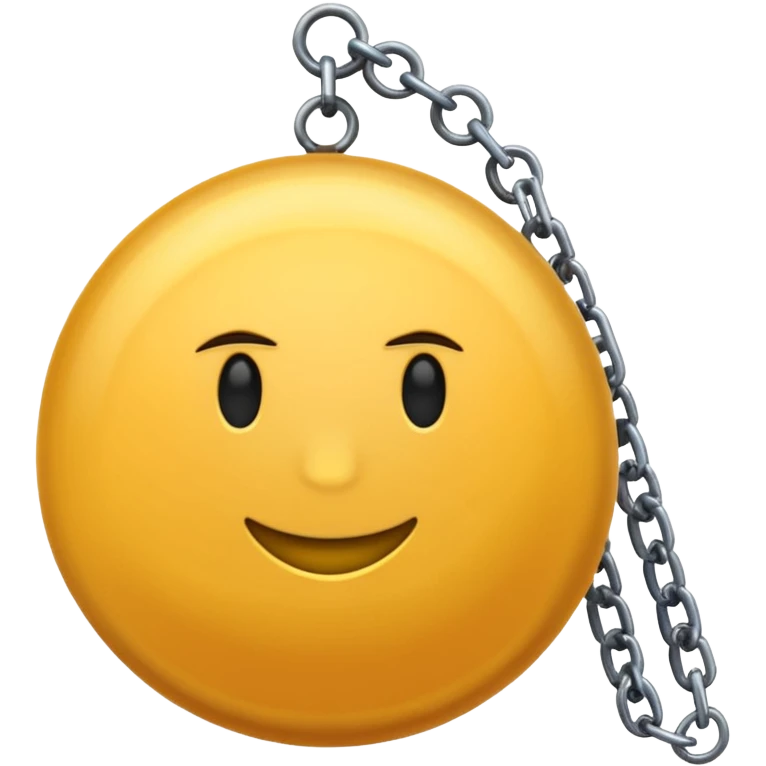iPhone text message emoji size ball, and chain with spikes emoji
