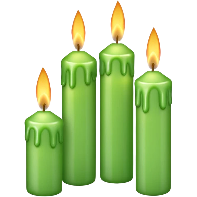 4 GREEN CANDLES emoji