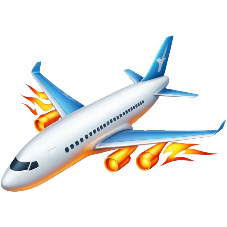 airplane with fire streaks behind i emoji