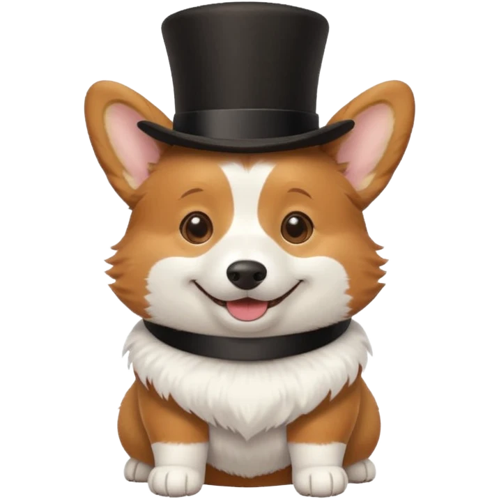 Corgi with top hat emoji