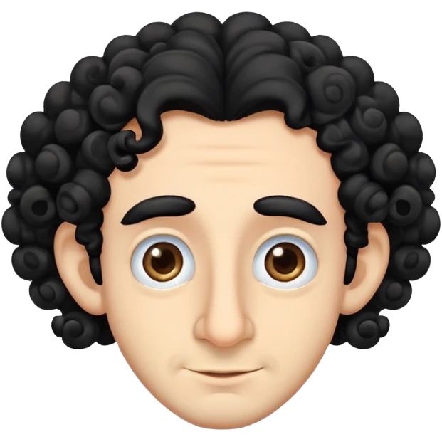 jew with big nose and curls black hair emoji