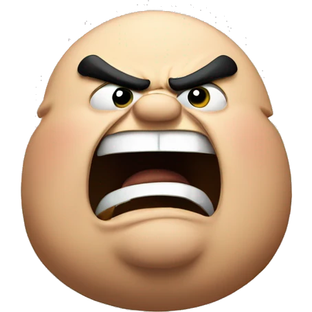 angry fat man yelling emoji