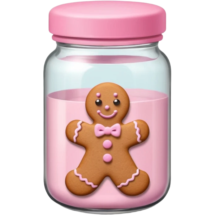 pastel pink christmas gingerbread cookies in jar with pink lid  emoji