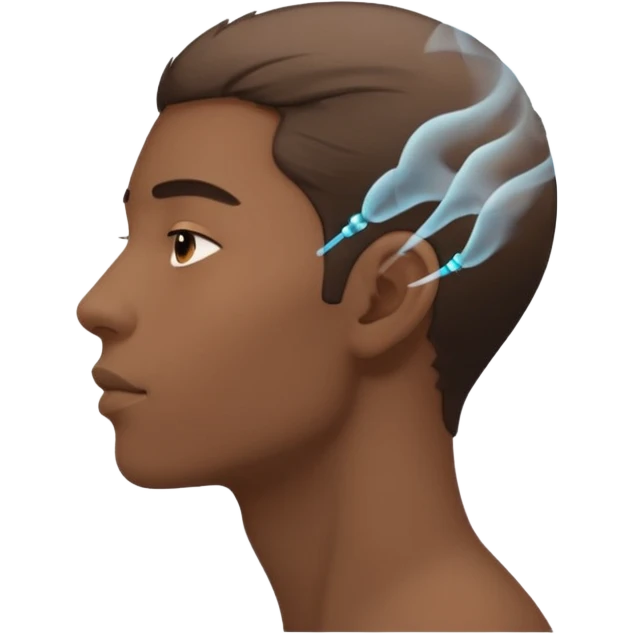 blowing air from this mouth in side angle, the air should be visible  emoji